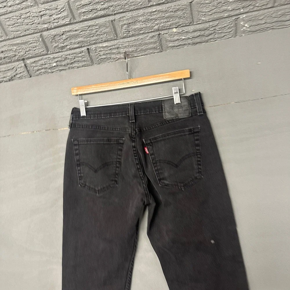 Levis 514 Straight Fit‎ Jeans Mens 30x30 Faded Black Denim Pants 00514-0402